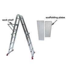 Multifunction step ladder H type aluminum telescopic safe scaffolding with wheels